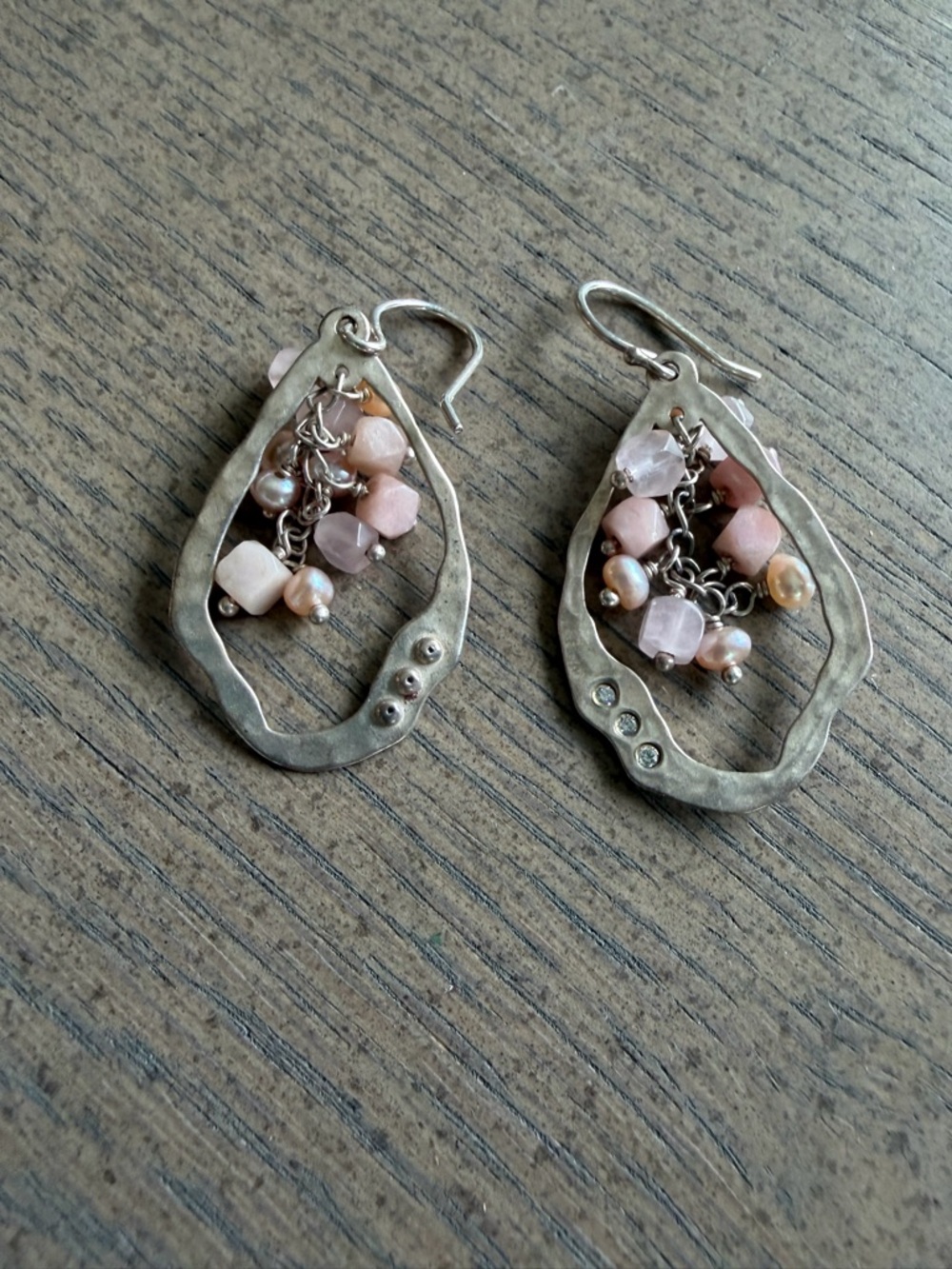 Silpada Sterling Silver Pearl Quartz Soapstone CZ Earrings
